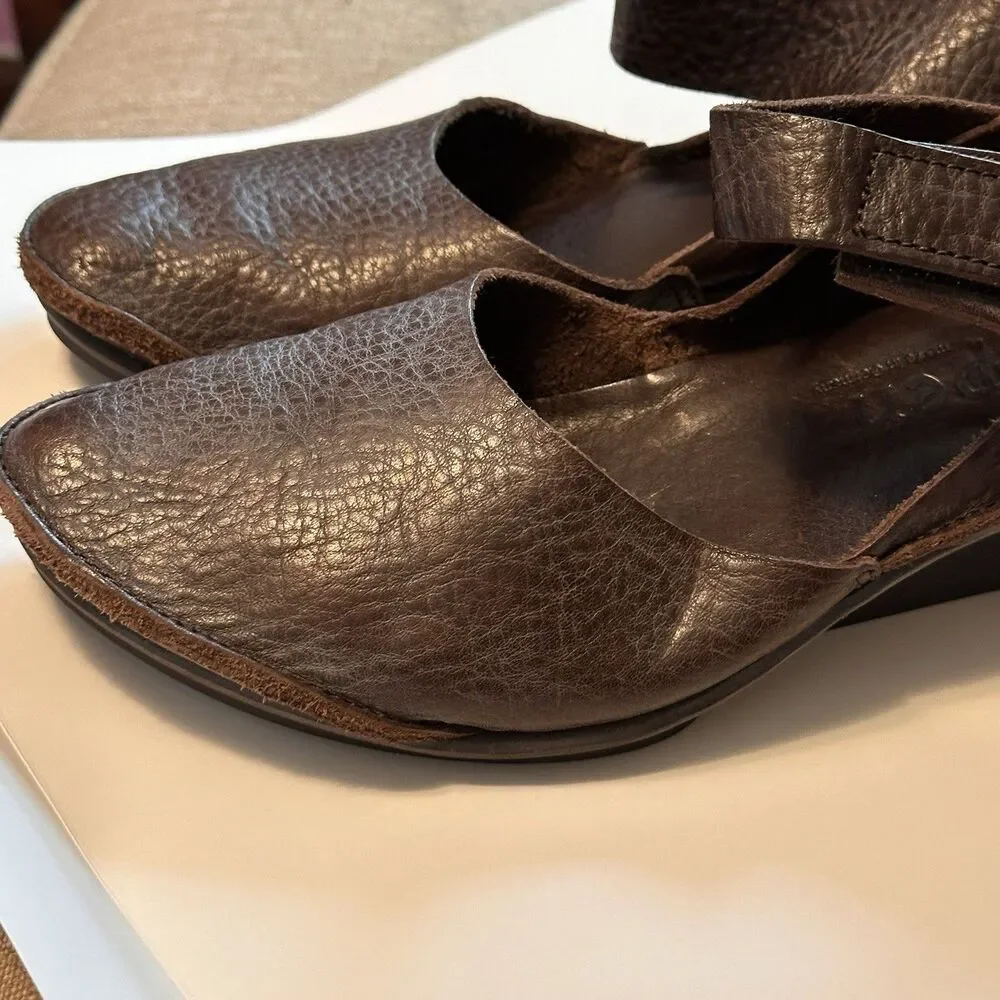Trippen Germany Women's Brown Leather Edel Mary Jane Wedge EU 38 Lagenlook fairy